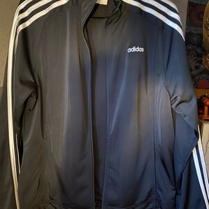 Adidas Women’s Vintage Early Y2K Blk. W/ white “Track Suit” (Lg Top/Med. Bottom)